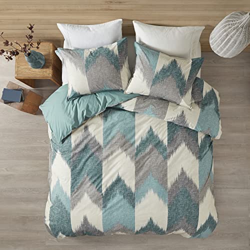 Image of Ink+Ivy Alpine Duvet Cover Set, Aqua, King /Cal King