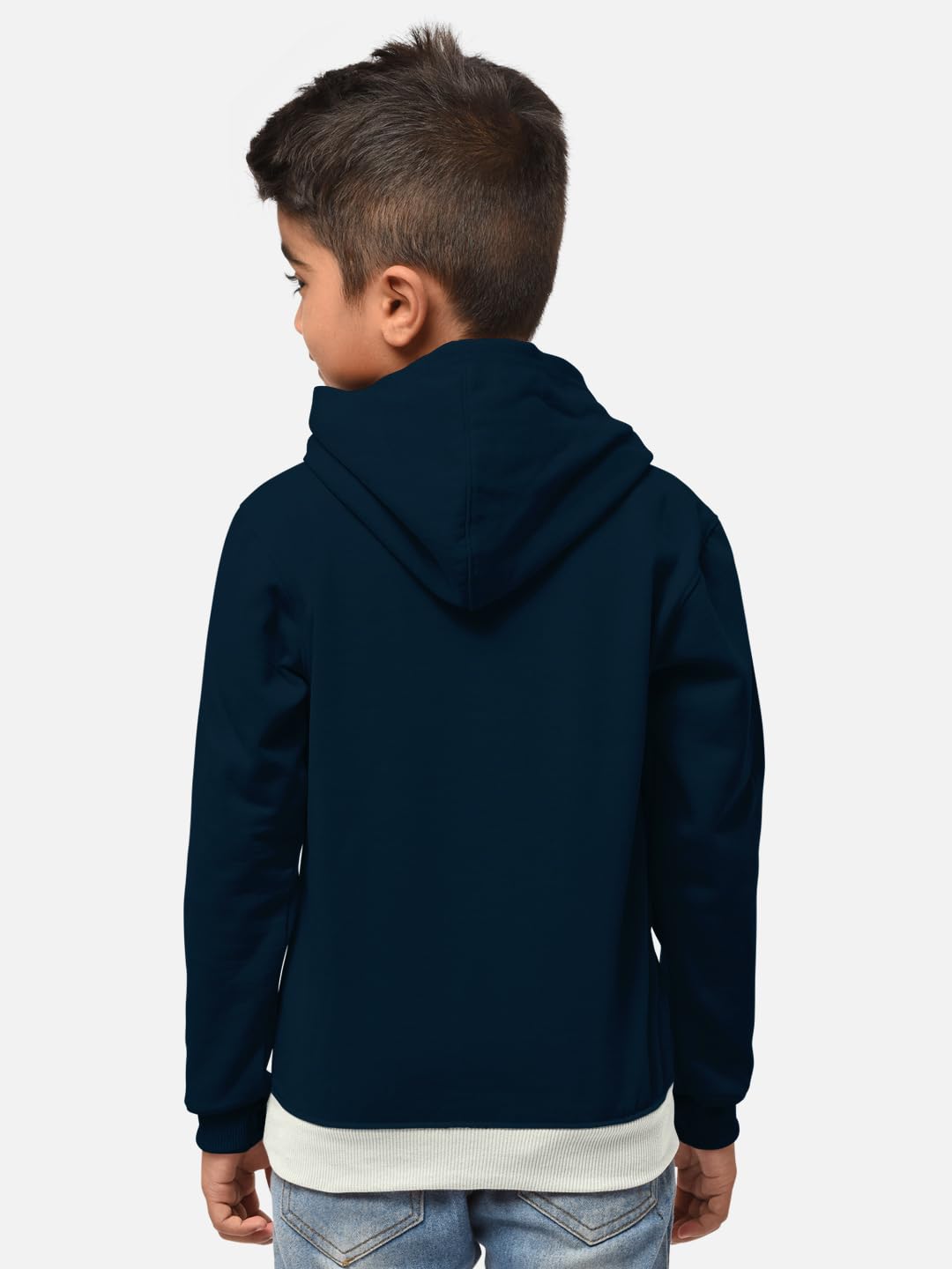 HELLCAT Printed Cotton Blend Full Sleeve Hoodie T-Shirt Jogger Trackpant Clothing Set for Boys Navy/Navy 7-8 Years 2