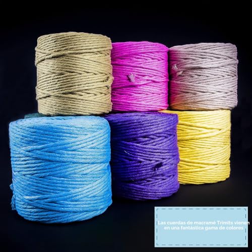 Cordón de macramé de algodón natural Trimits de 7mm para decorar tu hogar a mano 8