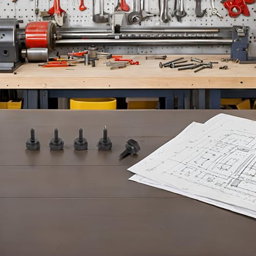 PrecisionGeek – Rändelschrauben M3 x 10 mm aus schwarzem Stahl – 5 Stück – Ansatzschrauben mit flachem Kopf – Schwarzoxid –