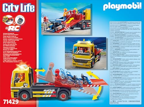 Playmobil 71429 Dépanneuse avec Quad, Camion de remorquage Polyvalent avec gyrophare et Kart, Univers des véhicules pour Enfants dès 4 Ans
