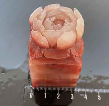 悟 道 仏 禅】美品 ラオス 水凍 印材 落款 遊印 雅号 浮き彫 薄