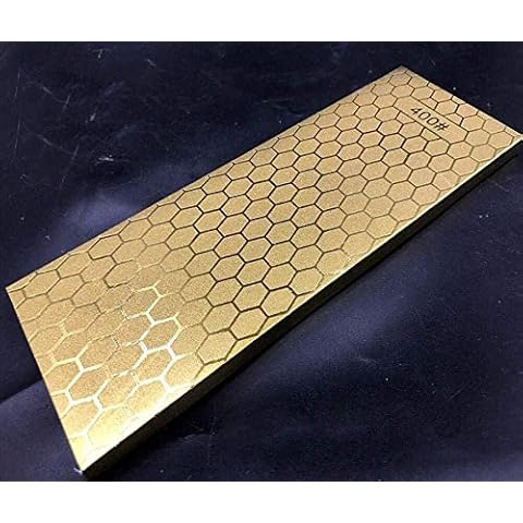 QTCWRL Wetzstein Schärfstein, Premium-Schleifstein, Titan-plattierten Diamant Doppelseitiger Schleifstein, Haushaltssteinkantenstein, Partikelgröße 400/1000 (Größe: 200 * 70 * 8 Mm) Cover