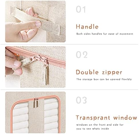 Lesfit Fabric Storage Boxes, Large Capacity (66l), Set of 3