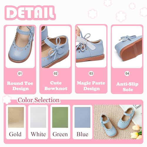 Image of Flaryzone Toddler Little Girl Mary Jane School Uniform Oxfords Flat Dress Shoes