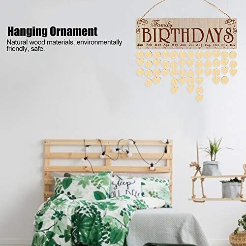 Familie Verjaardag Herinnering Kalenderbord, DIY Houten Kalender Plaque Innovatieve Muur Opknoping Ornament Geweldig… - Image 3