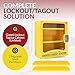 Goppli Lockout Tagout Kit Cabinet - Wall Mount Loto Station for Lock Out Tag Out Safety Locks, OSHA Compliant Steel Lockout Box with 2 Adjustable Shelves, Industrial Yellow Safety Cabinet Unfilled