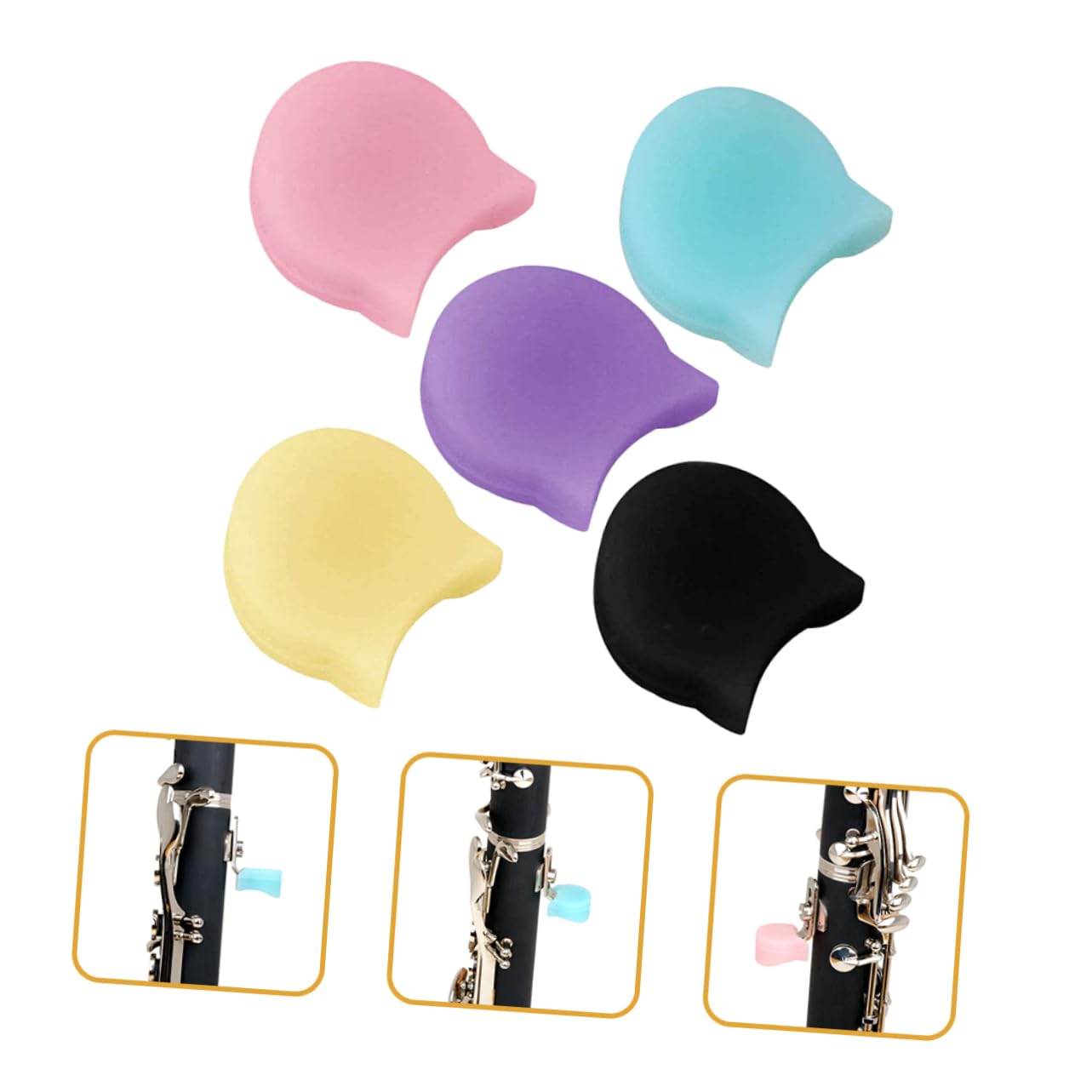 NULYLU 4sets Silicone Clarinet Thumb Rest Comfortable Clarinet Thumb Grip Rest Pad for Playing 5pcs*4