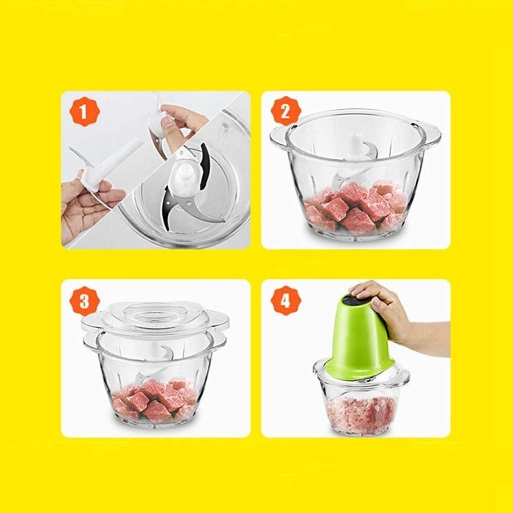 Food Processor, Household Electric Stainless Steel Automatic Meat Grinder, Meat, Vegetable, Fruit and Nut Chopper(185 * 245MM)