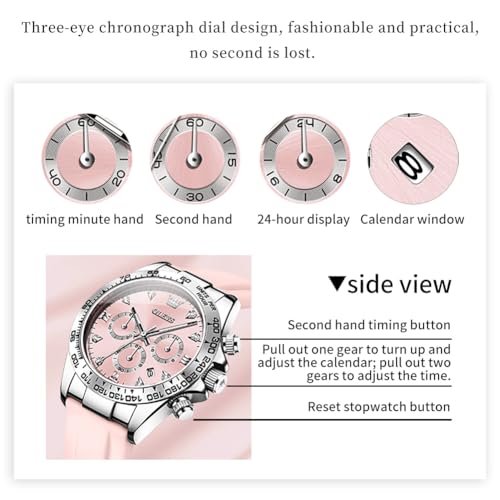 Image of OLEVS Luxury Diamond Small Female Watches - Stainless Steel Bracelet, Waterproof Business Dress Analog Luminous Date Ladies Watches
