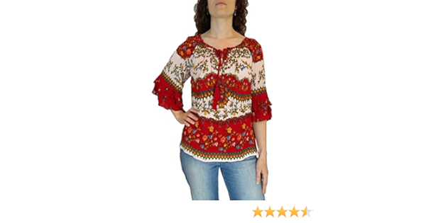 Bila double sleeve ruffle blouse Clearance