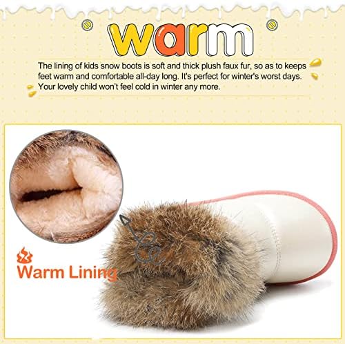 Kids Snow Boots Toddler Girls Boys Waterproof Toddler Winter Boots Lightweight Fur Lined Winter Shoes Outdoor Indoor Baby Walking Boots (Toddler/Little Kid) 2