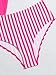 SOLY HUX Girl's 3 Piece Bathing Suits Cut Out Asymmetrical Swimsuit with Cover Up Skirt Swimwear HotPink Striped 12Y