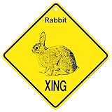 Rabbit Xing caution Crossing Sign wildlife Gift