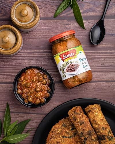 Image of SWAD Traditional and Delicious Tenti Dela Pickle 400g | Lesua Gunda Kerda Achar | Home Made Rajasthani Achaar | (Pack of 3)