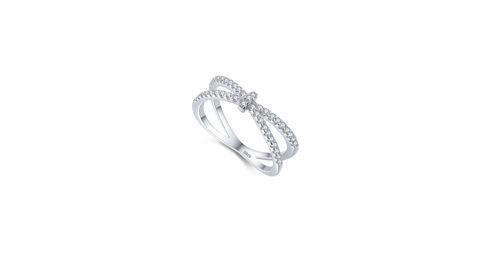 Amazon.com: S925 Sterling Silver Ring Cross Line Ring Zircon