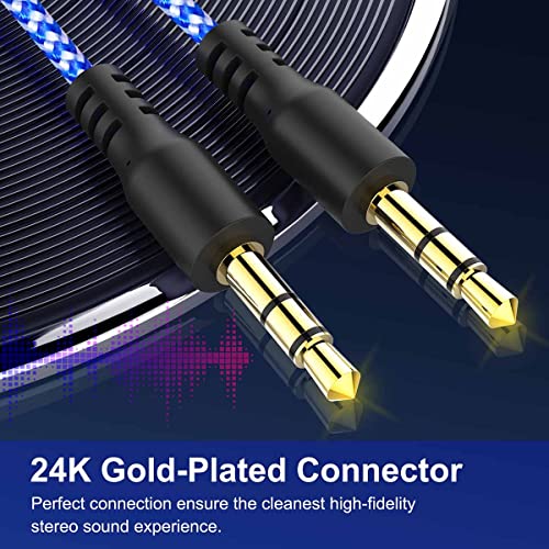 Umecore Aux Cord For Car, 7 Pack 3.5Mm Auxiliary Audio Cable, Stereo Aux Cable With Flexible Nylon Braided Cords For Car Ipad Iphone Samsung Galaxy Google Pixel Tablet Pc Headphone Speaker Mic #TOP2