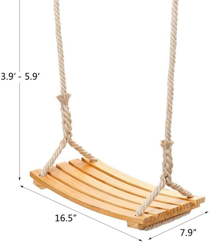 Wooden Swing Seat with Rope Nostalgic Children to Adult Hanging Swings Adjustable Indoor