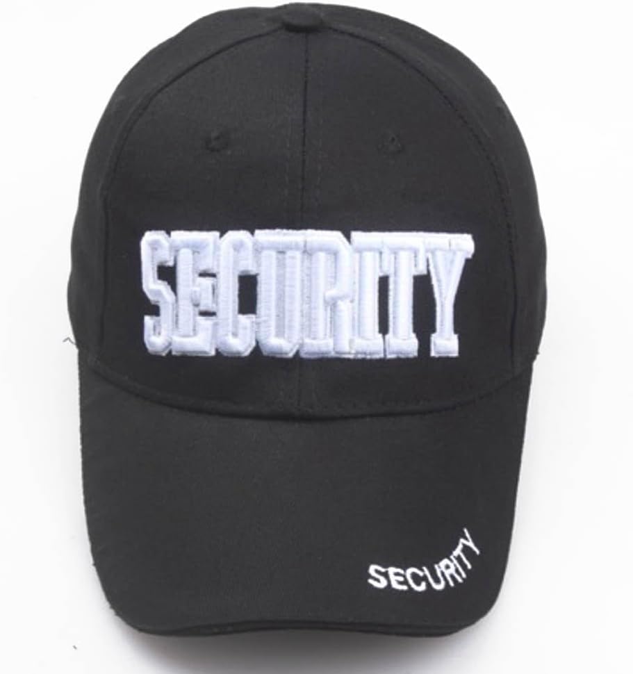 Security Baseball Cap 3D Embroidered Adjustable Security Hat for Security Guard Uniform Officer Bounce