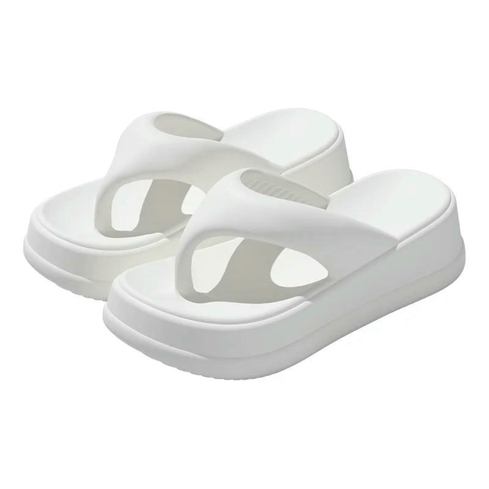 Gyios Summer Slippers Chunky Platform Rose Red Height Increase Eva Sandals Women Wedge Heel Beach Flip Flops Woman Lightweight Non Slip Sandals-beige-36-37