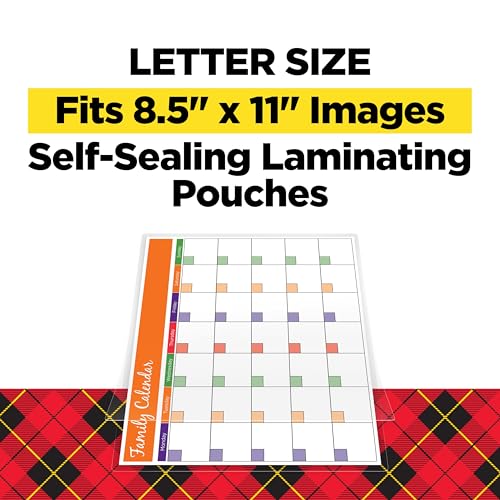 Scotch Self-Seal Laminating Pouches, Letter Size 9.0 in x 11.5 in, 25-Pack - image 2