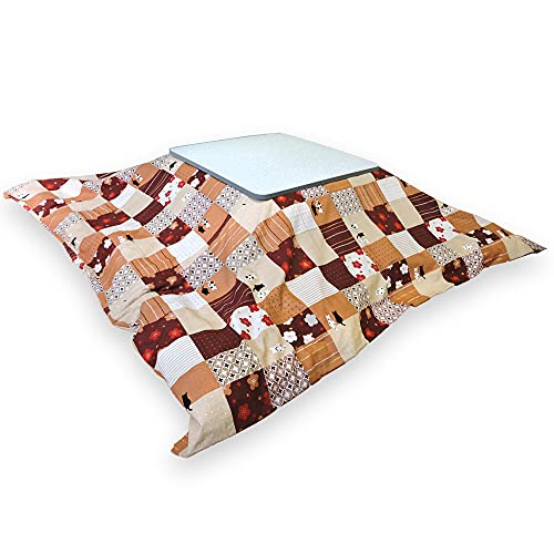 眠り姫 こたつ布団カバー 正方形 ネコ レッド 195 195 ファスナー付