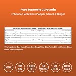 Gummies curcuma pour adultes & Enfants avec Ginger & Extrait de poivre noir 95% Curcuminoides , Soutien Conjoint Végétalien Naturel Curcumin 60 Suppléments de gummy tumériques (2-Pack)
