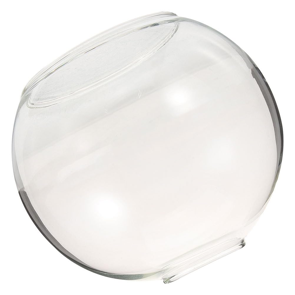 SOIMISS Clear Dual Opening Globe Glass Lampshade for Pendant and Ceiling Lights Transparent Round Light Fixture Cover with Easy Bulb Access Simple to Clean Replacement Shade for