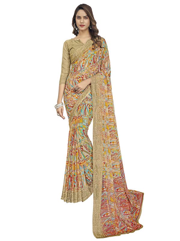 Image of Satrani Women's Plain Polyester Saree