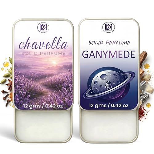 Image of Dr.Mashur Solid Perfume |Gandmede&Chavella Alcohol Free Wax Perfume Balm, Long Lasting | Pocket Tin 12g, Pack Of 2| Non Greasy Smooth Glide, Travel Friendly Men And Women
