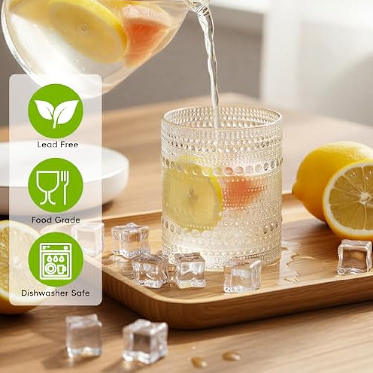 Moretoes Hobnail Drinking Glasses Set of 12,10 Oz Martinique | Ubuy