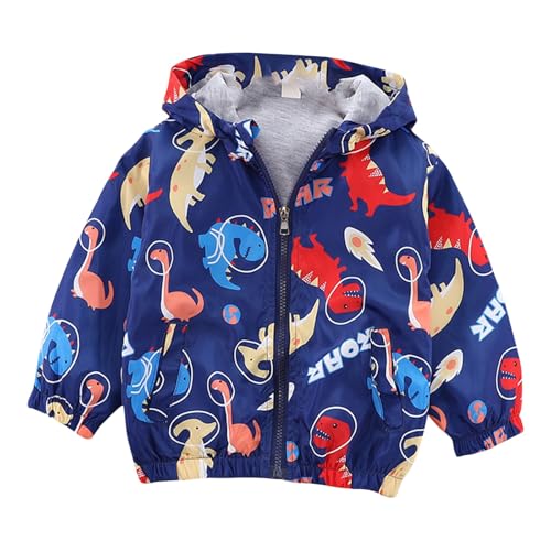 Kids Boys Waterproof Windbreaker Jacket Hooded Long Sleeve Zip Up Hoodie Children Car Print Fall Winter Coat