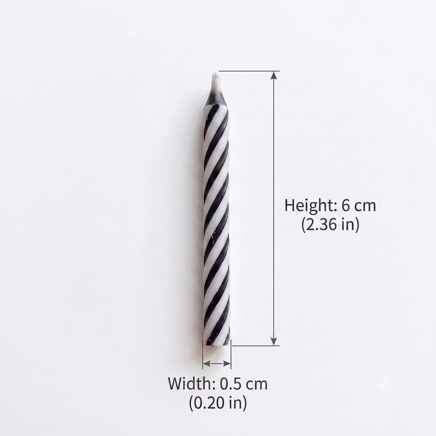 12 Fun Relighting Birthday Candles, Black and White Spiral-Striped Cake Candles, Birthday Cake and Cupcake Party Decorations image 3