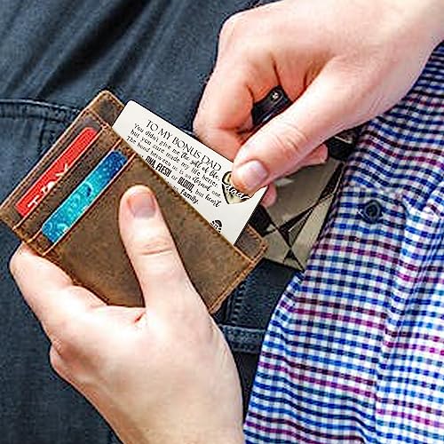 YODOCAMP Wallet Card Gift for My Stepdad Stepfather, Bonus Step Dad Gift from Daughter Son,Thank You Bonus Dad Metal Wallet Card Insert for Birthday Christmas Fathers Day Wedding Deployment Gifts4