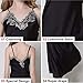 ASHER FASHION Satin Nightgowns for Women Long Silk Nightdress Vintage Lace Chemise Maxi Sleepwear Black L