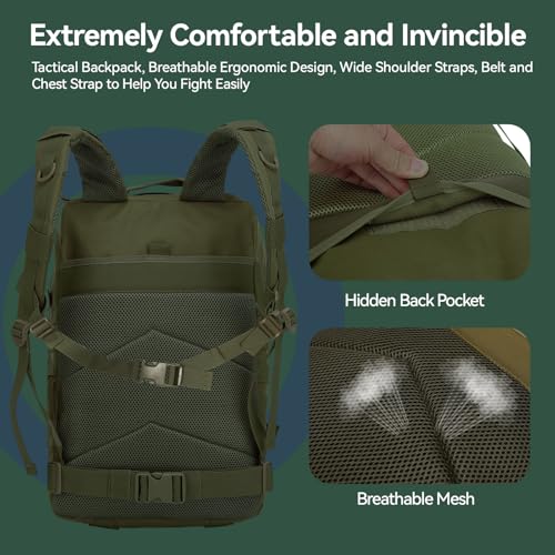 Miniatura 7 de Delgeo Mochila Tactica 45l Militar,Gran Capacidad 45 30 20cm Mochila,Plegable Impermeable Mochila Para Montañismo,Senderismo,Camping Y Viajes
