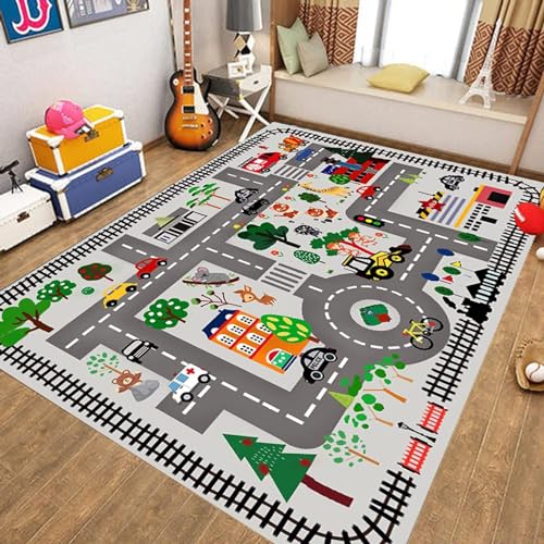 カーペット ラグ 道路 キッズ プレイマット 160*230cm ロードマップ 子供用 絨毯 滑り止め 防音 長方形 キッズ カラー 赤ちゃん 寝室 キッズ マット ふわふわ 柔らかい ラグマット 洗える 遊びマット 地図マット かわいい 保温 遊べる 洋