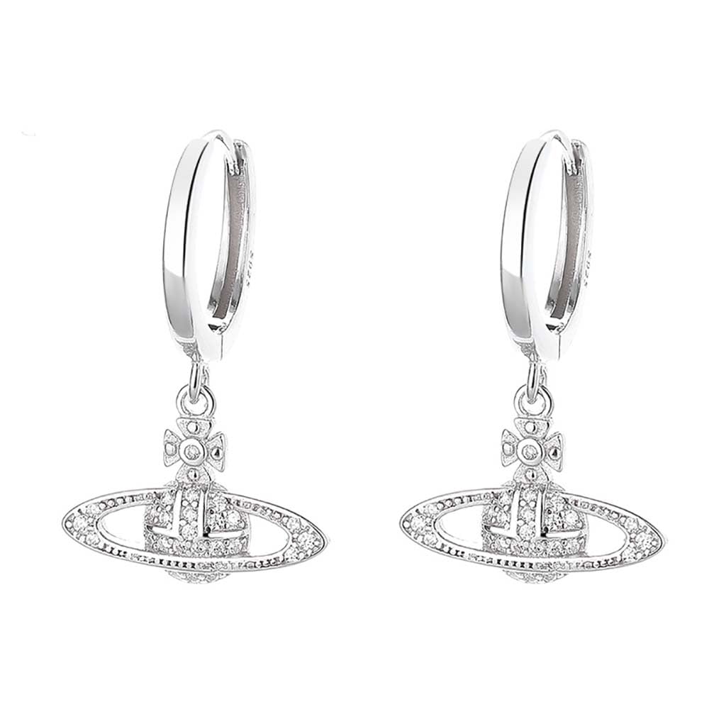 WZGWDC Saturn-Ohrringe für Damen und Herren, Sterlingsilber, Planet, Weltraum, Creolen, himmlischer Schmuck, Geburtstag, Jahrestag