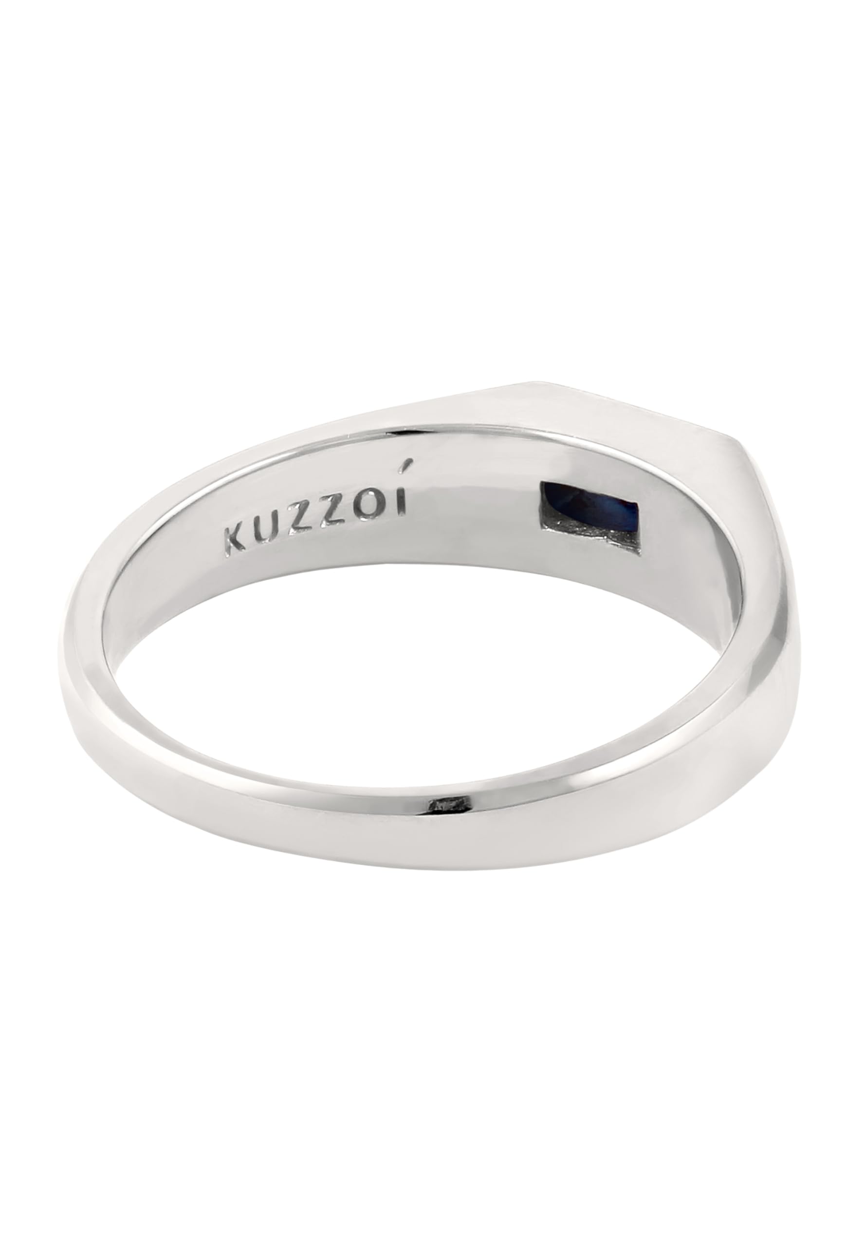 Kuzzoi Anello da uomo con zaffiro in argento sterling 925 lucidato da uomo, misura 60-66, 0605192625