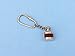 Hampton Nautical  Solid Brass Red Ship Lamp Key Chain, 4", Brass