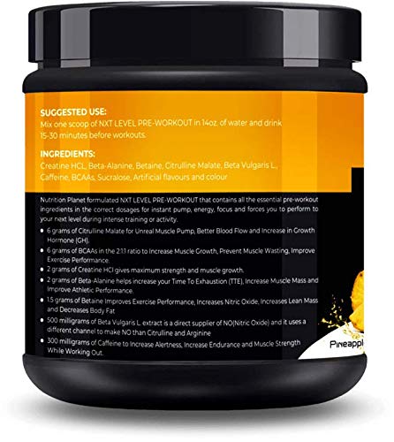 Nutrition Planet NXT Level Pre Workout, 300g, Pineapple with lemon twist 1