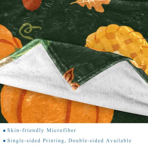 Couverture polaire microfibre légère citrouilles plaid chaud lit et canapé