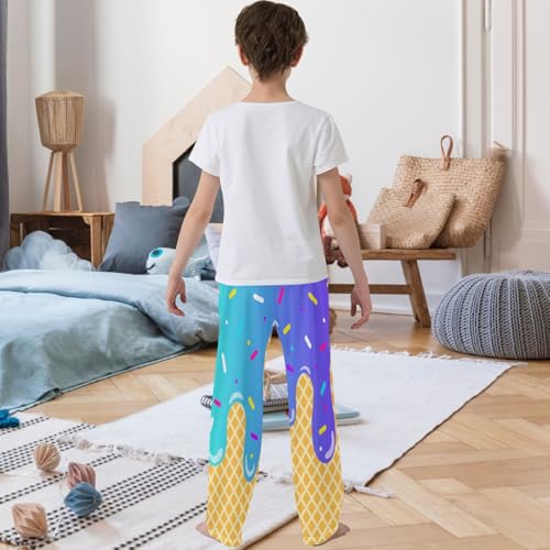 Boy's Pants Mint Purple Ice Cream Jogger Pants Elastic Waist Long Bottoms Trousers with Pockets 6-14 Years3