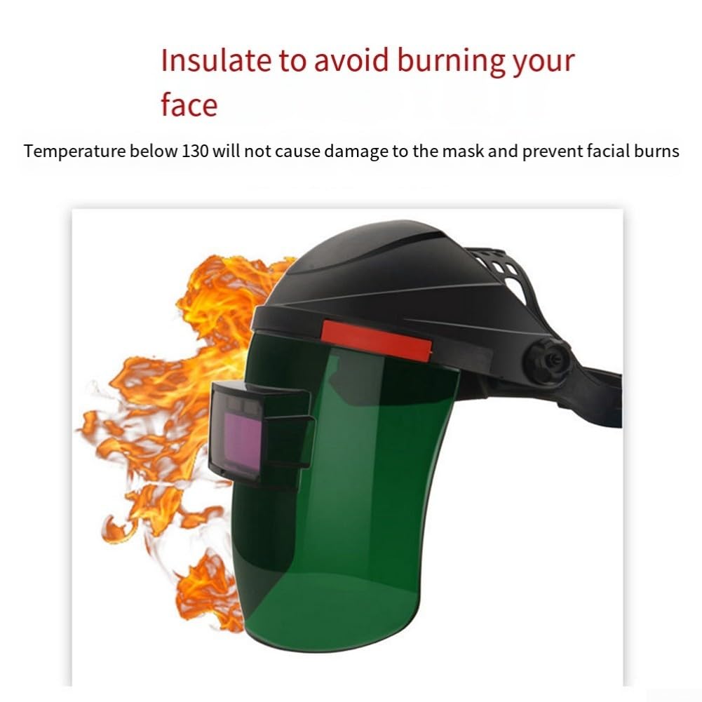 Casco de soldadura, cubierta ajustable de policarbonato con oscurecimiento automático, pantalla de soldadura, casco de soldador montado en la cabeza