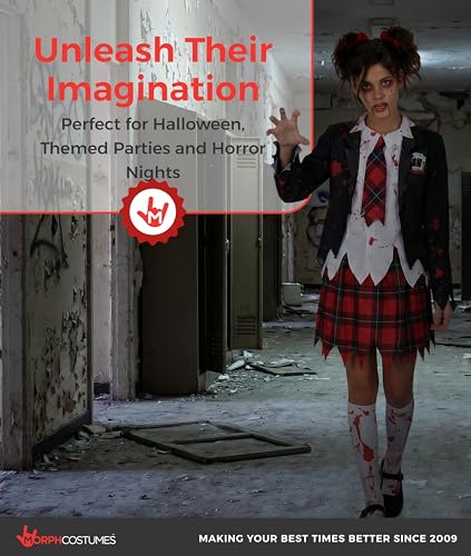 Disfraz de zombie escolar para niñas miniatura 6