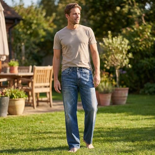 Image of BRIEF INSANITY Unisex Pajama Pants That Look Like Jeans - Soft Novelty PJ Bottoms with Side Pockets & Elastic Waist