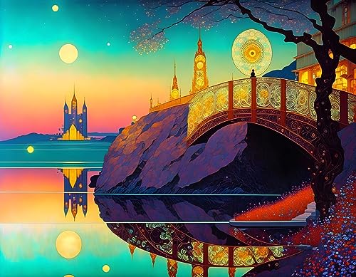 Affiches sur toile de lune SERENDIPITP 58x90 poster nuit décoration murale