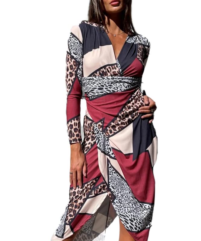 Robe portefeuille midi légère col en V résolvant le manque d'idées de tenue