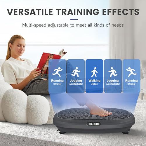 Image of EILISON FitMaxx 3D XL Vibration Plate Exercise Machine - Whole Body Workout Vibration Platform w /Loop Bands - Lymphatic Drainage Machine for Weight Loss, Shaping, Recovery