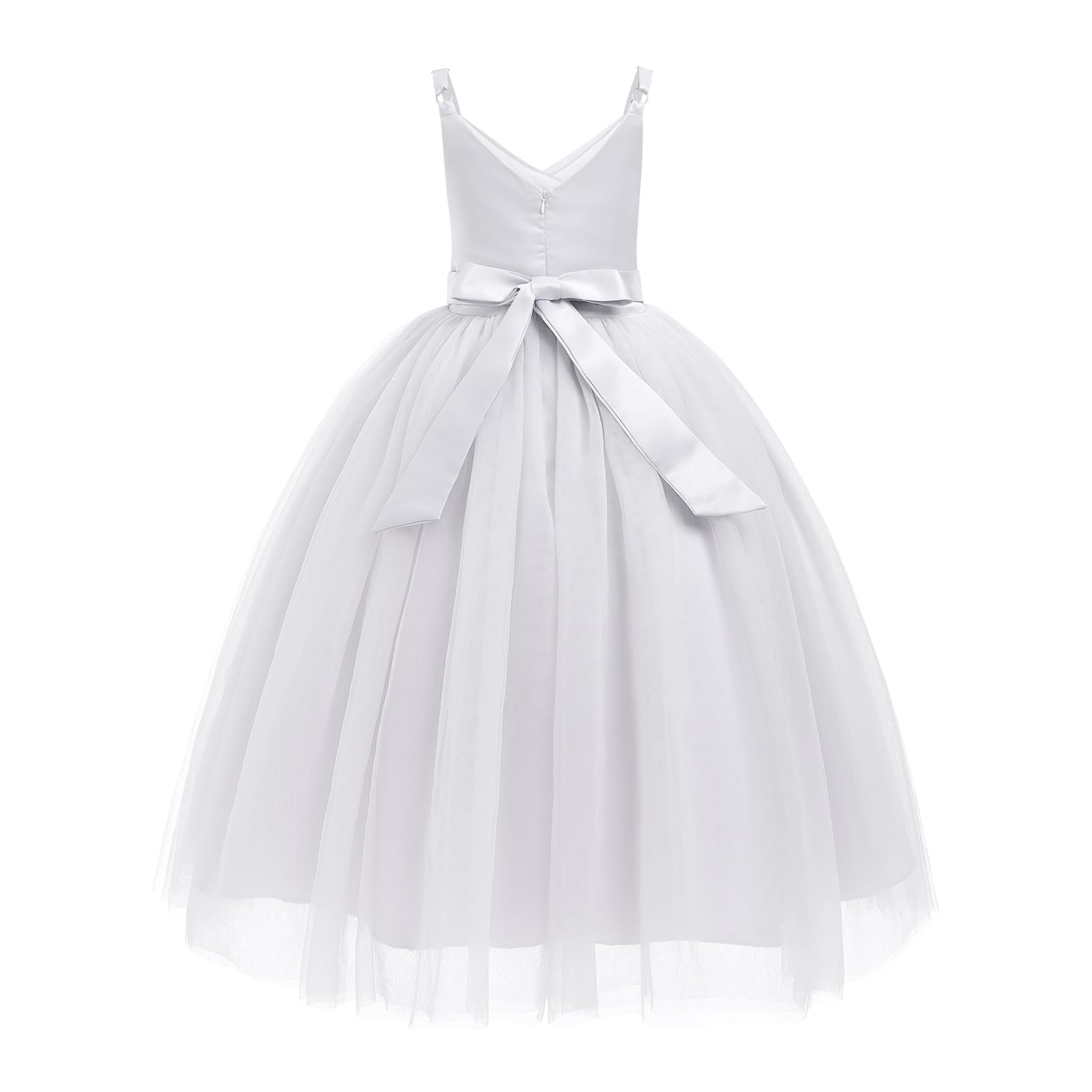 IWEMEK Vestido de tutú para niñas con diseño de flores, halter, para boda, concurso, dama de honor, graduación, fiesta de cumpleaños, baile, primera comunión